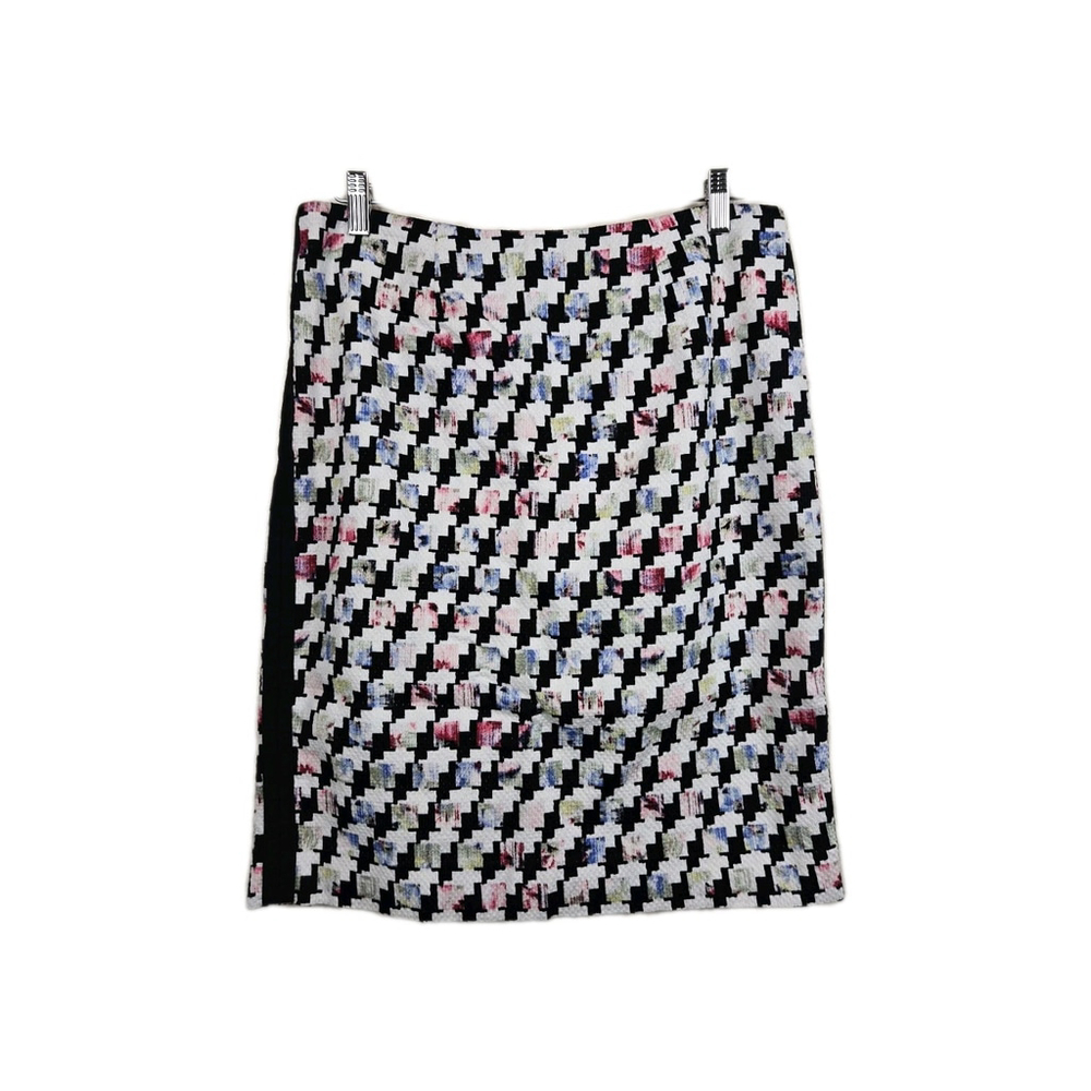 White House Black Market Skirt Size 12 Multicolor‎ Houndstooth Textured...